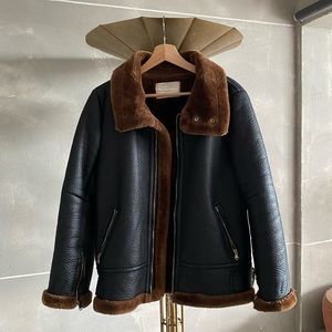 Faux leather fury jacket from zara